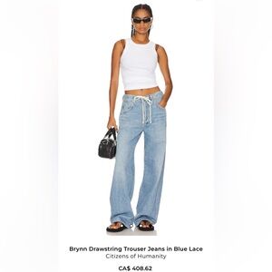 Citizens of Humanity Brynn Drawstring Trouser Jeans in Blue Lace. Size 29. EUC